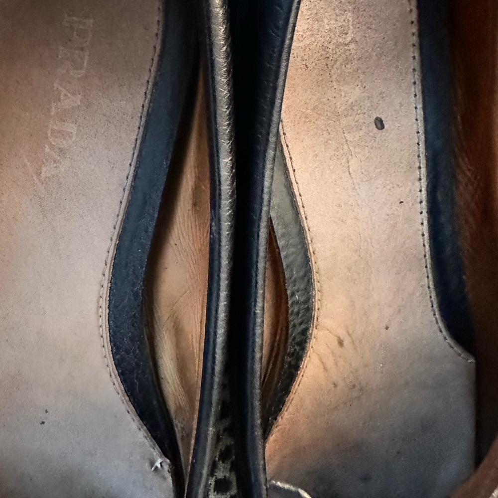 Prada Black Leather Women’s Slip-On Loafers - Picture 7 of 9